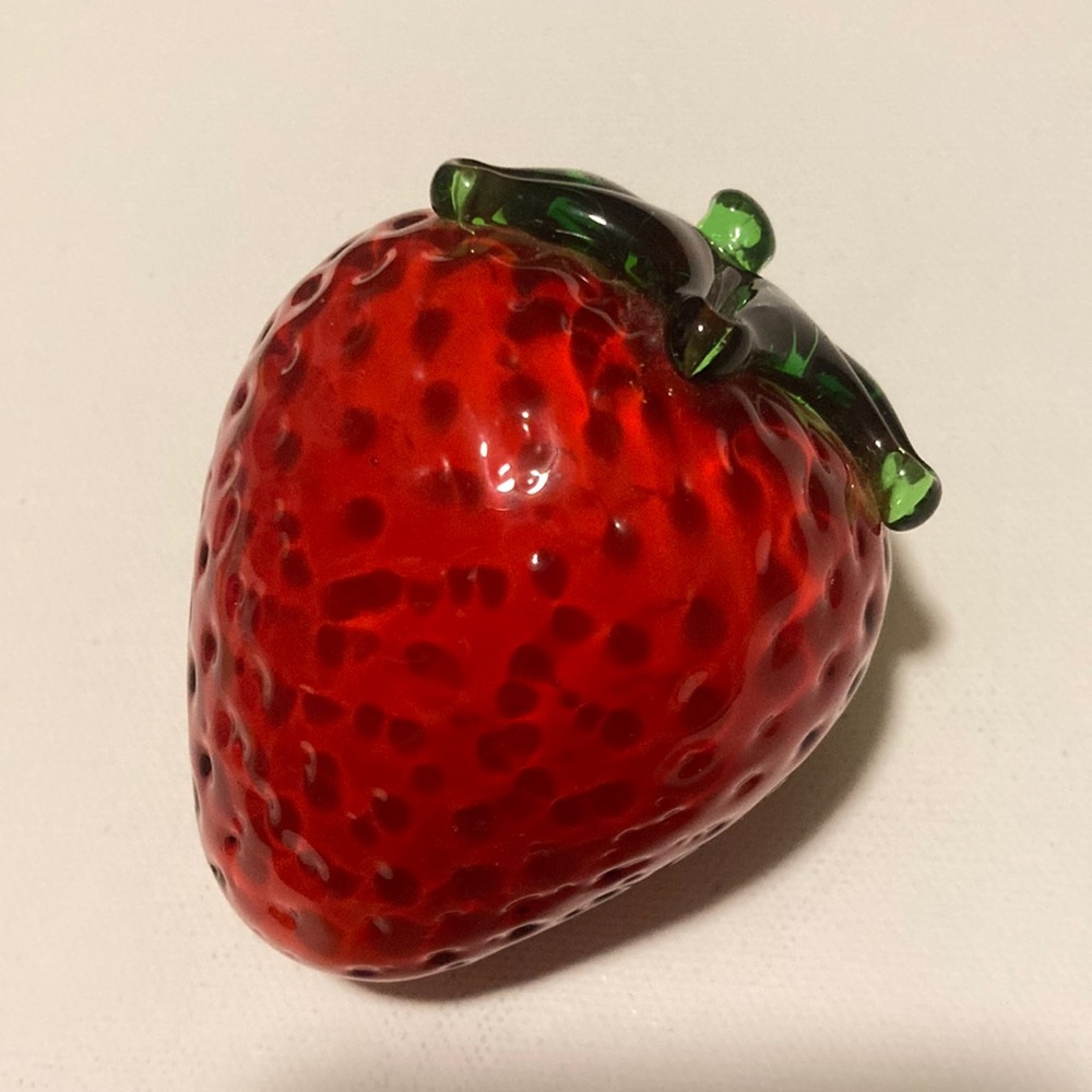 Strawberry Hand Blown Glass Imperial Enterprises Glass Fruit